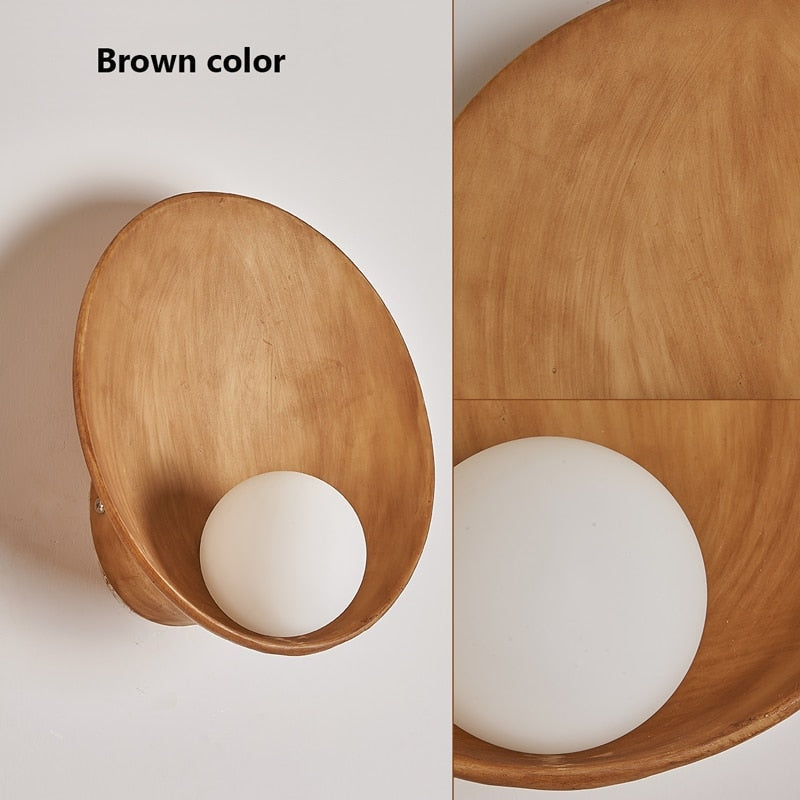 Japanese Ceramic Earth Tones Wall Lamps for Living Room Bedroom - Sconces