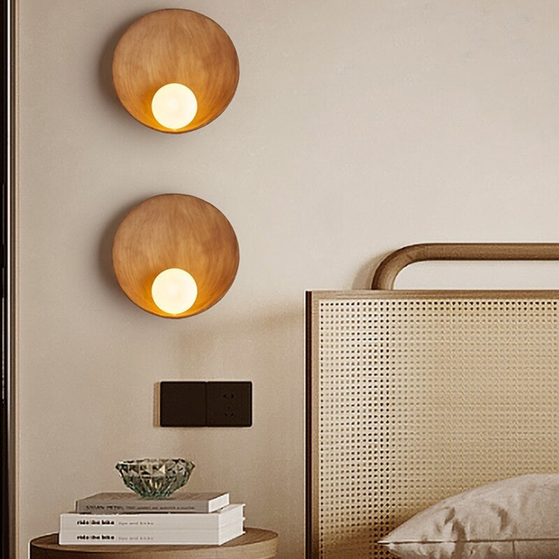 Japanese Ceramic Earth Tones Wall Lamps for Living Room Bedroom - Sconces