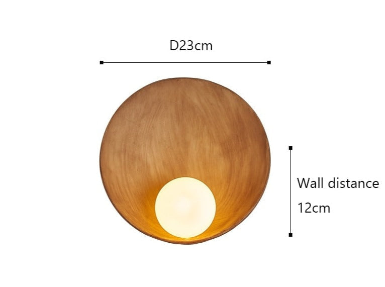 Japanese Ceramic Earth Tones Wall Lamps for Living Room Bedroom - Sconces