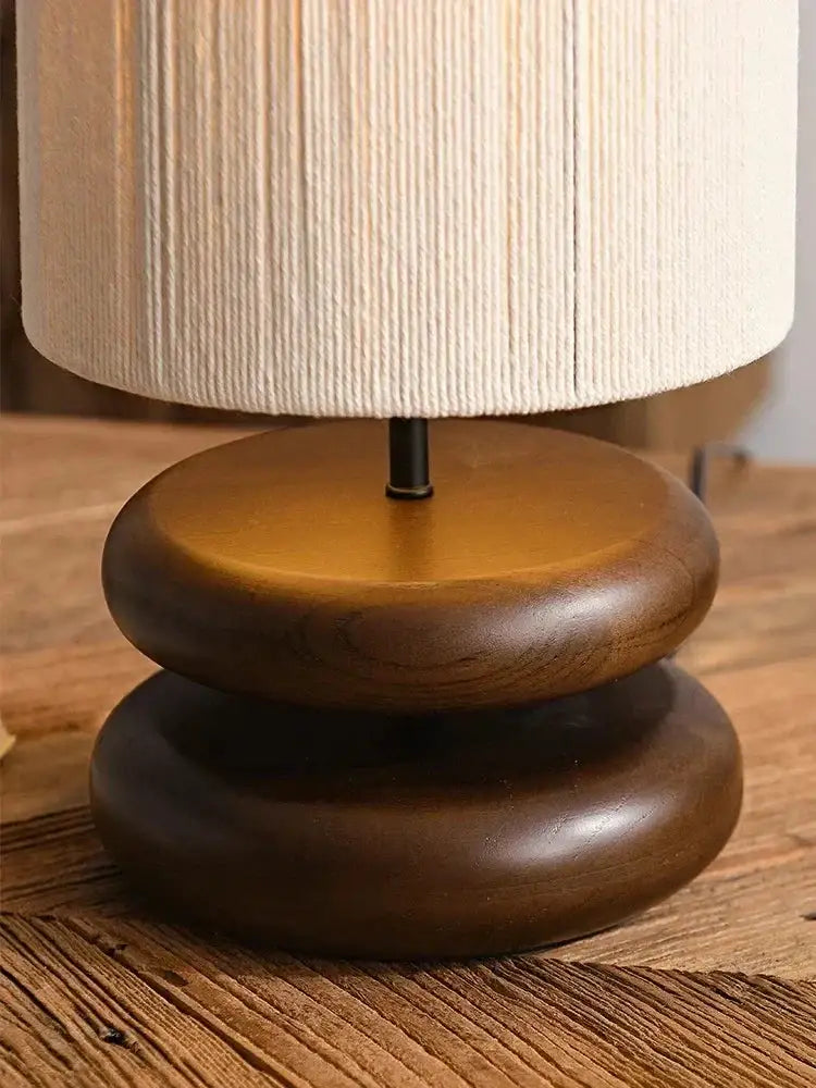 Japandi Lamp Creative Wood Table for Bedroom Living Room - Lamps