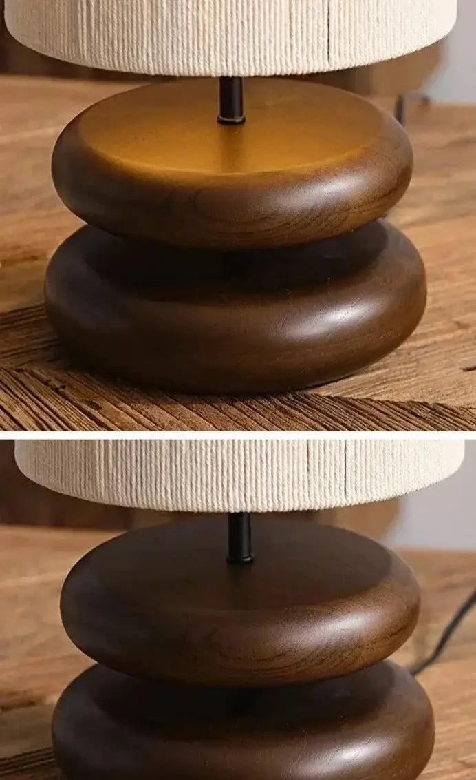 Japandi Lamp Creative Wood Table for Bedroom Living Room - Lamps