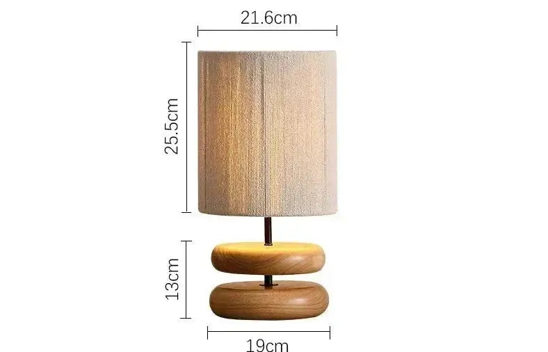 Japandi Lamp Creative Wood Table for Bedroom Living Room - Lamps