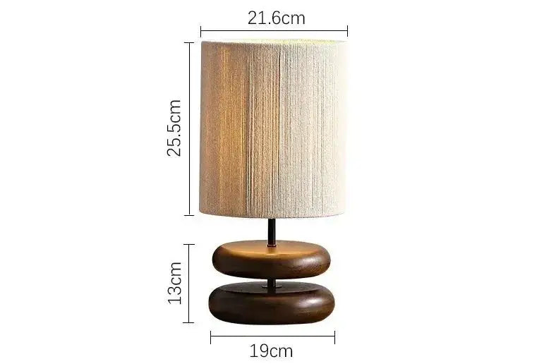 Japandi Lamp Creative Wood Table for Bedroom Living Room - Lamps