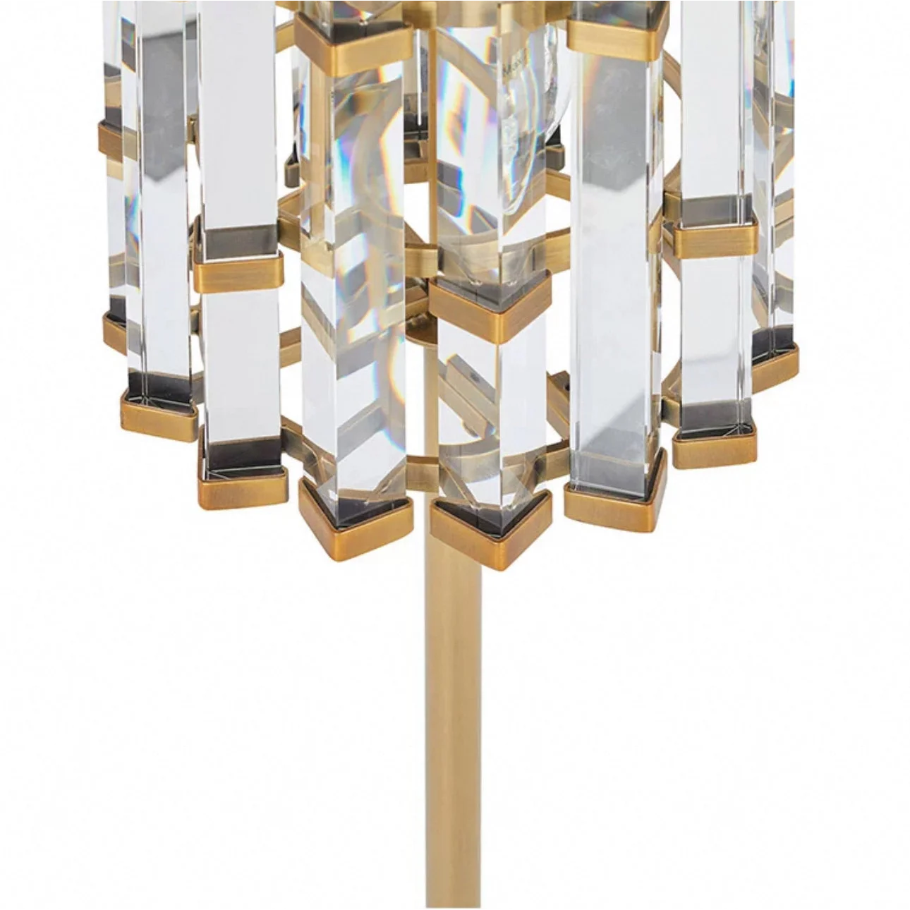 K9 Crystal Rod & Solid Brass Floor Lamp | Modern Art Deco Column | 170cm Tall Luxury Lighting | Casalola Light