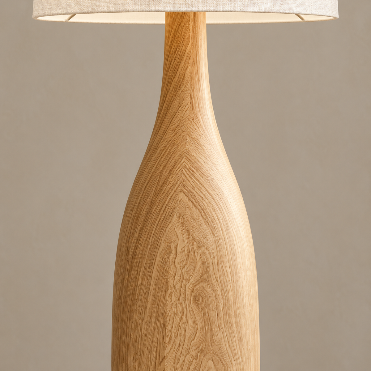Close-up of the Ash woodgrain texture on La Quercia's sculpted resin base.
