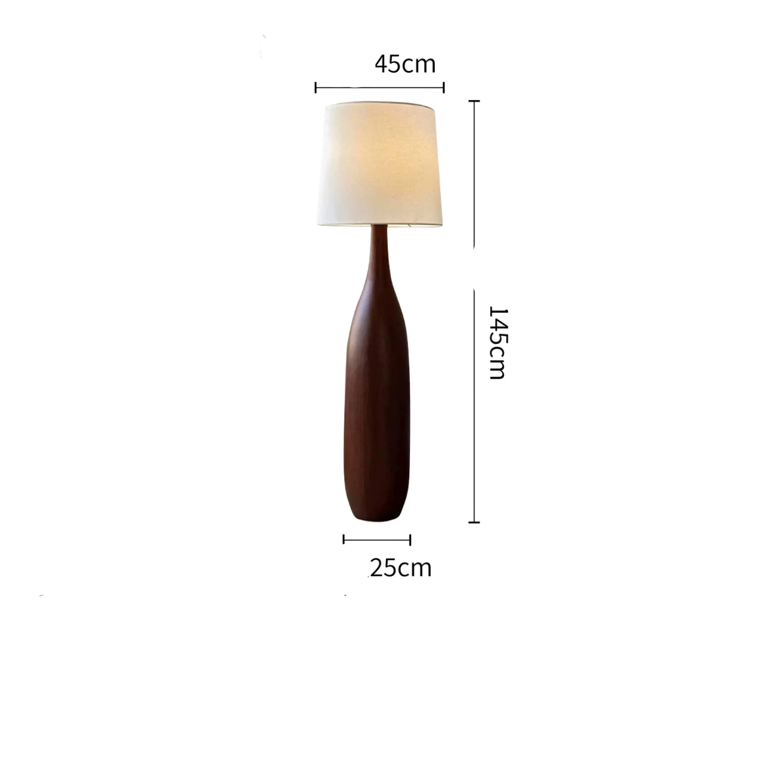 Sculpted Wood Floor Lamp | Japandi Minimalist Linen Shade