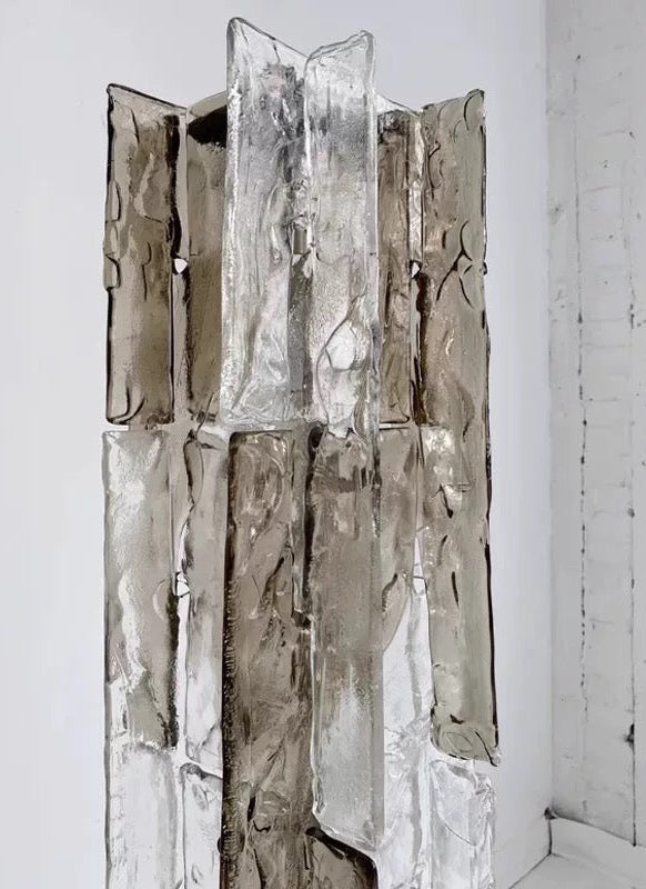 Murano Glass Column Floor Lamp Brutalist Light Totem Stainless Steel Base 145cm Casalolalights Luxury Lamps