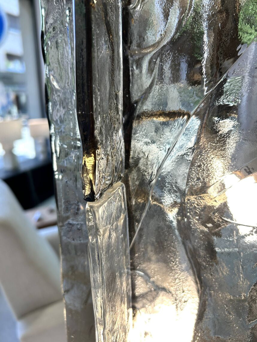 Murano Glass Column Floor Lamp Brutalist Light Totem Stainless Steel Base 145cm Casalolalights Luxury Lamps