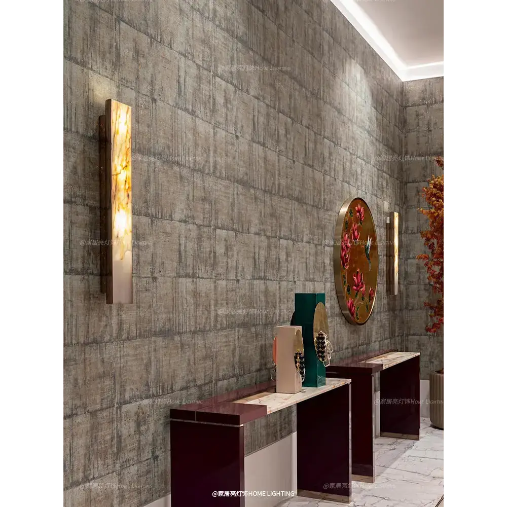 Natural Stone Wall Sconce – High-end Onyx & Brass Lighting - Polaris - Sconces