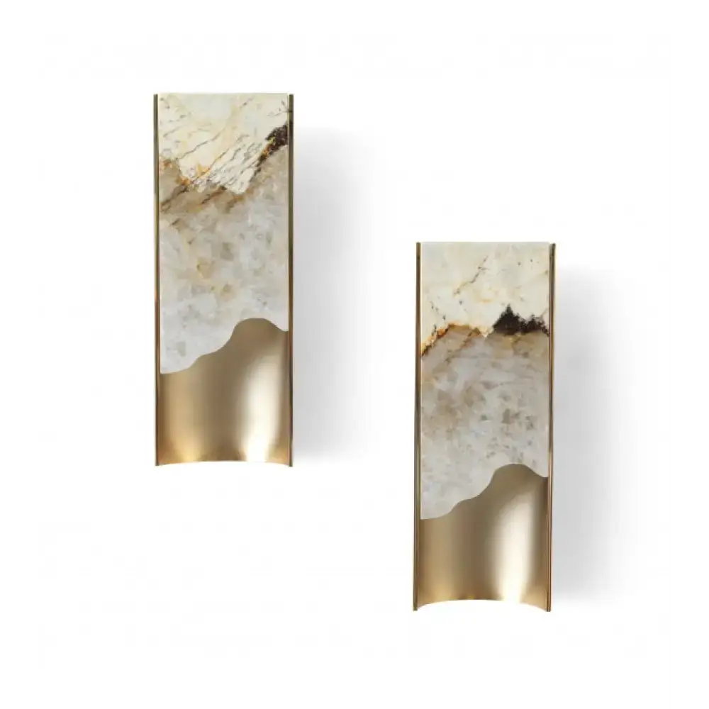 Natural Stone Wall Sconce – High-end Onyx & Brass Lighting - Polaris - Sconces