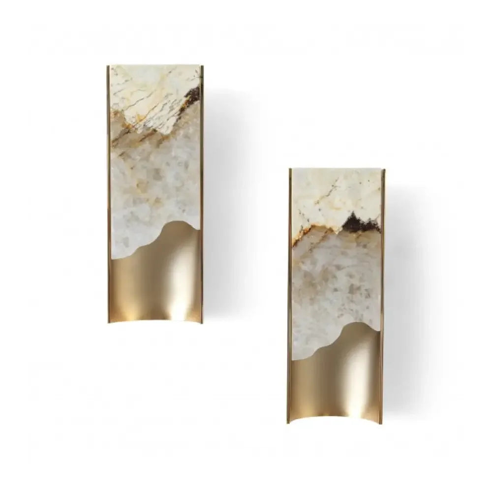Natural Stone Wall Sconce – High-end Onyx & Brass Lighting - Polaris - Sconces