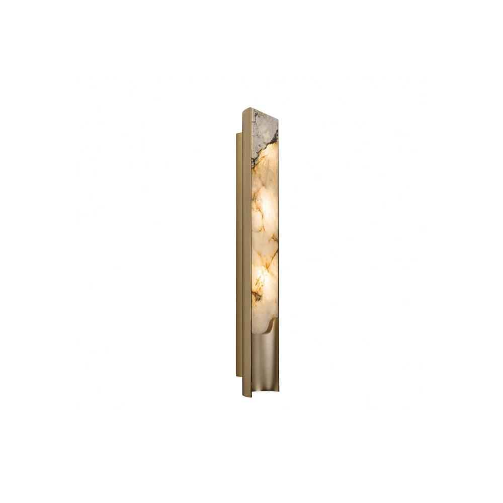 Large natural onyx stone wall sconce full view