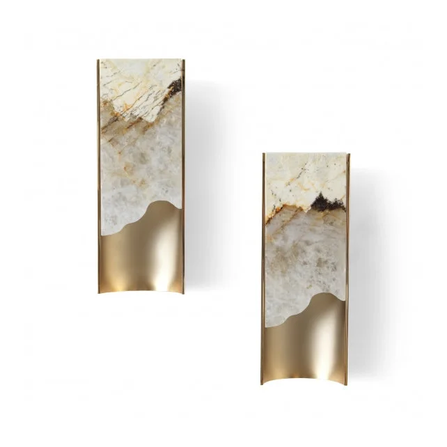 Natural Stone Wall Sconce – High-end Onyx & Brass Lighting - Polaris Casalolalights Luxury Lamps for Interior Designers
