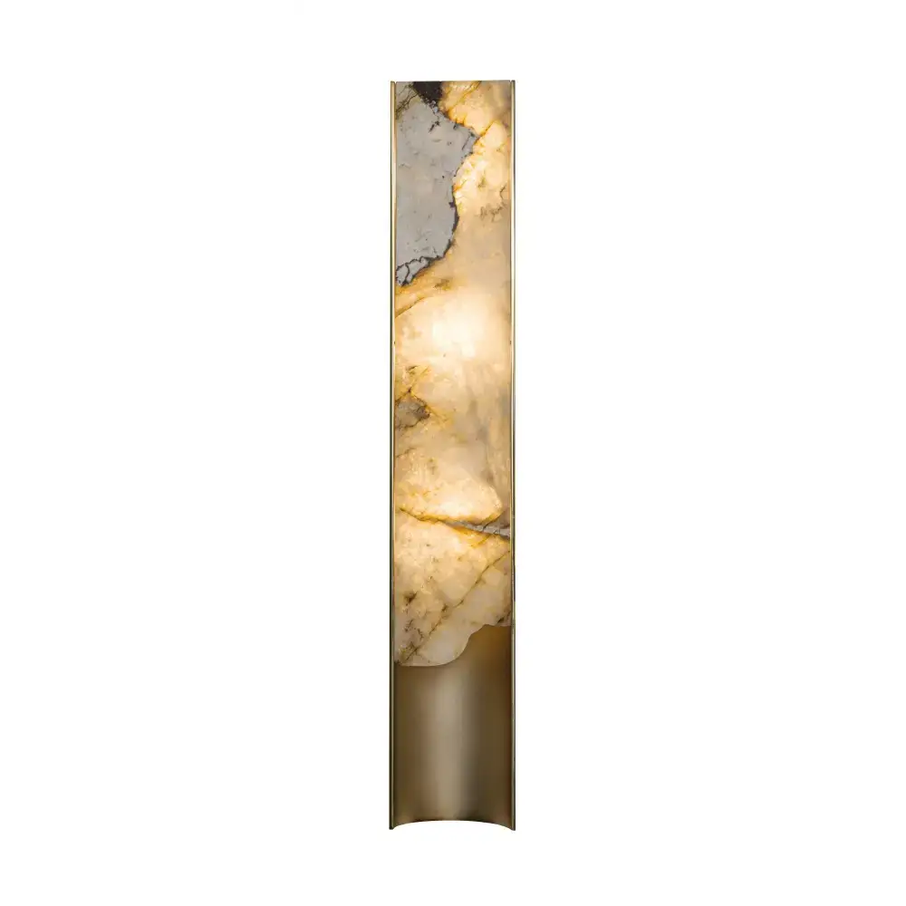 Natural Stone Wall Sconce – High-end Onyx & Brass Lighting - Polaris - Sconces