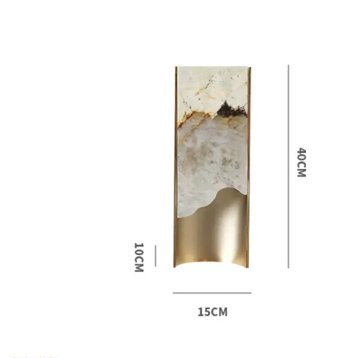 Natural Stone Wall Sconce – High-end Onyx & Brass Lighting - Polaris - Sconces