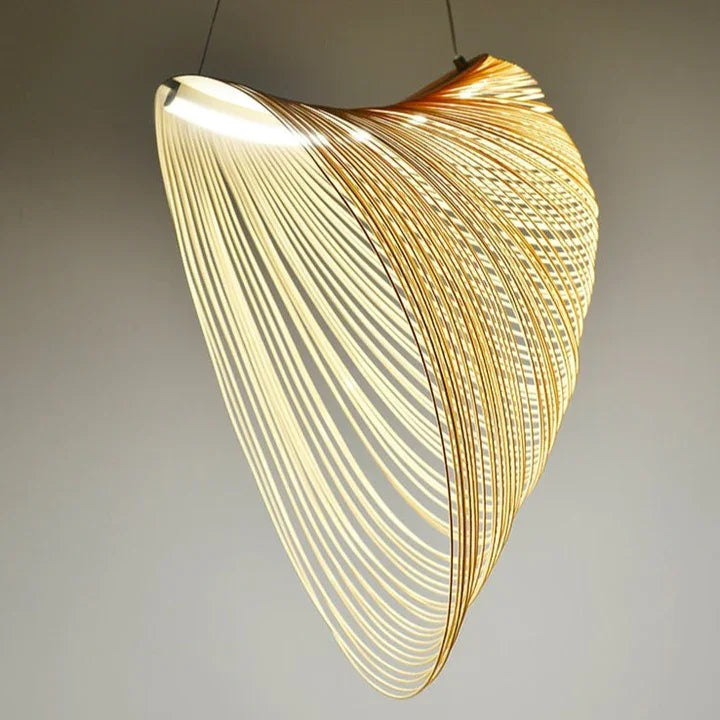 Laser-cut Plywood Pendant Light 40-80cm | Organic Wood Ribbon Hanging Lamp Scandinavian Dining & Living Casalolalights