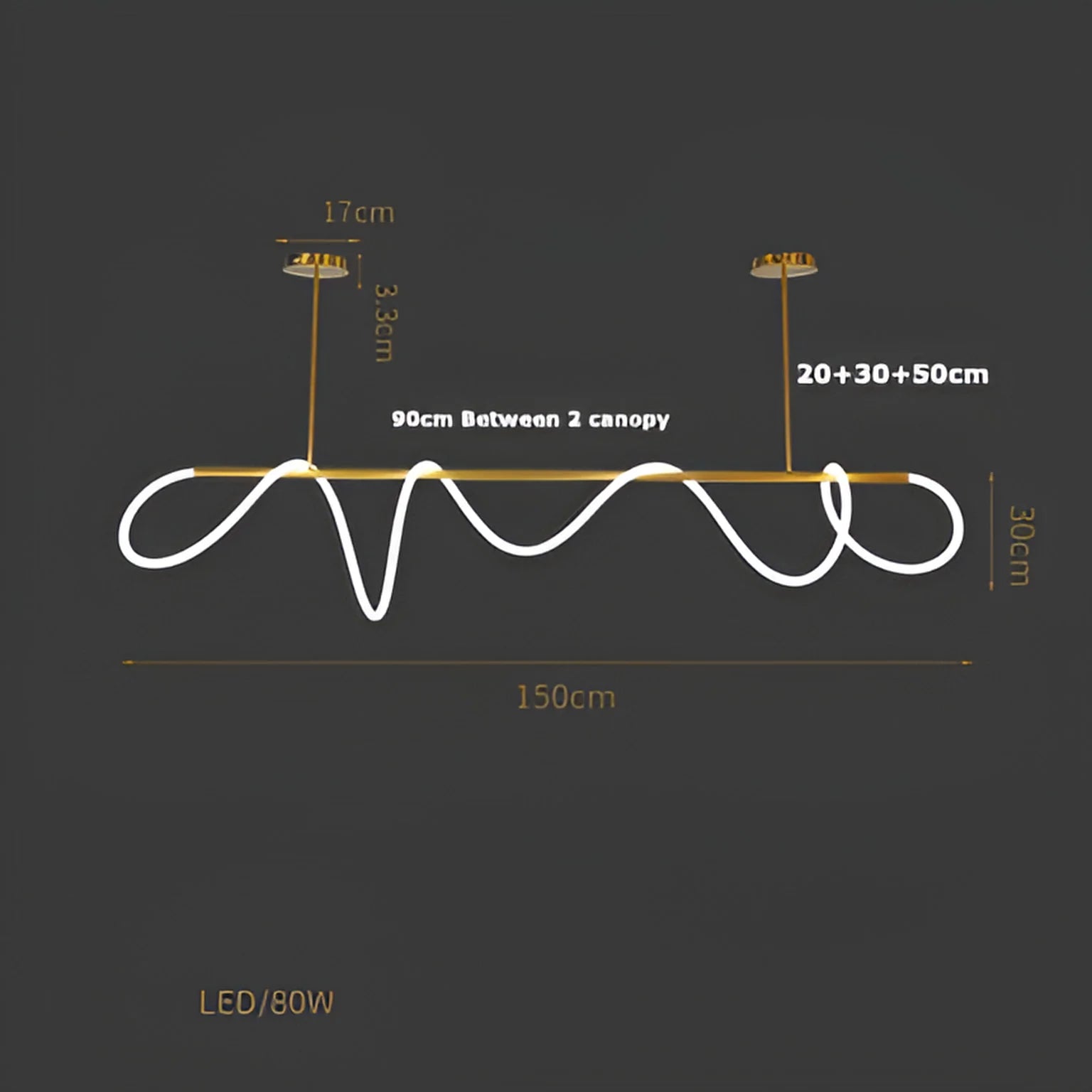 Luke Linear Ceiling Lamp | Silicone Flexible Led Pendant Light | Modern Dining Room