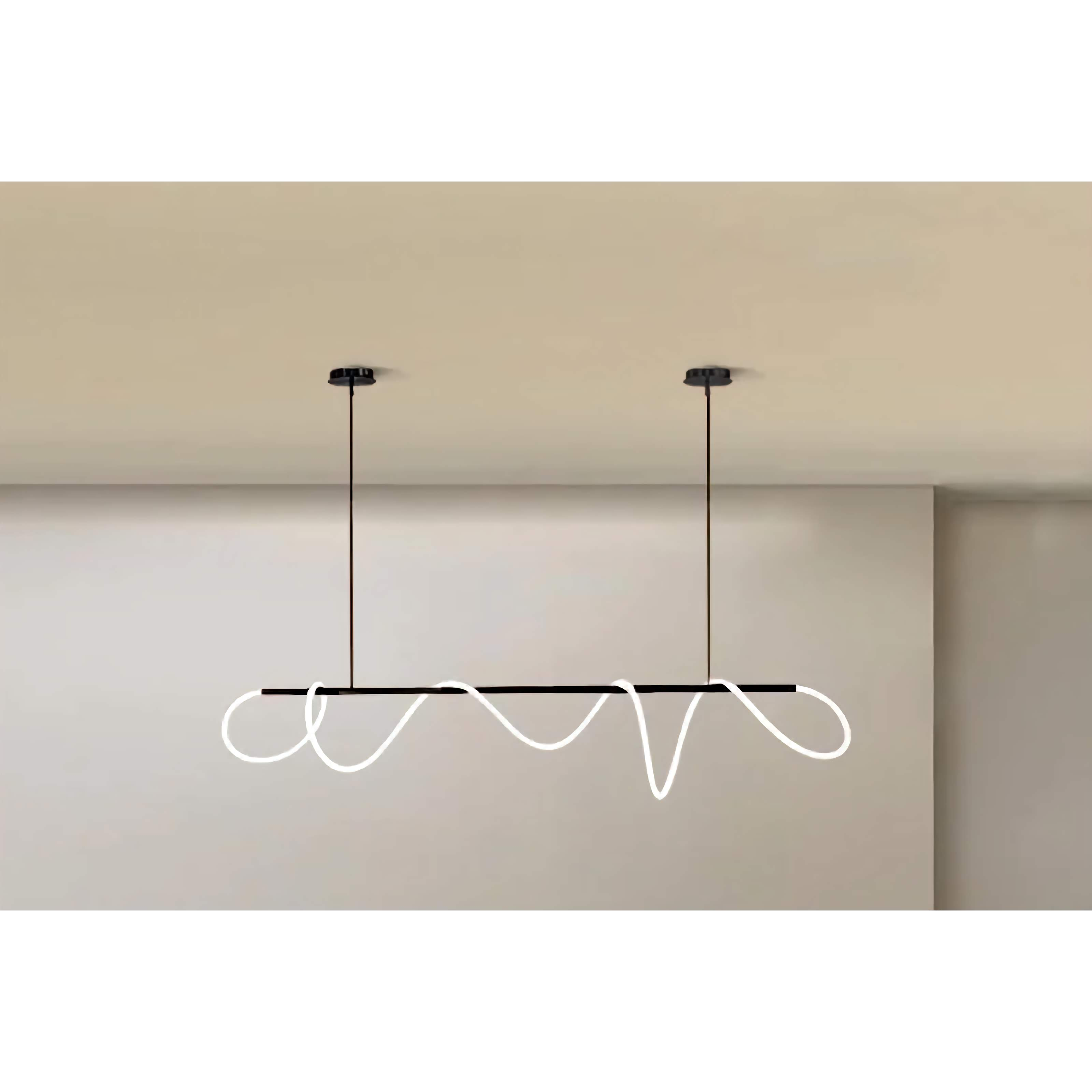 Luke Linear Ceiling Lamp | Silicone Flexible Led Pendant Light | Modern Dining Room