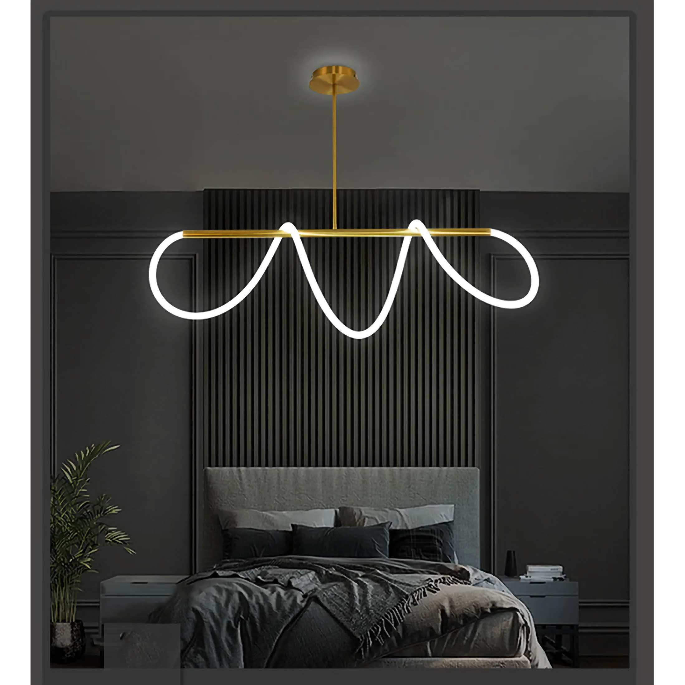 Luke Linear Ceiling Lamp | Silicone Flexible Led Pendant Light | Modern Dining Room Casalolalights Luxury Lamps