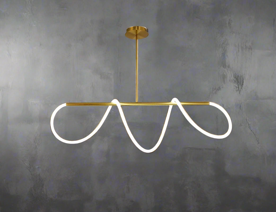 Luke Linear Ceiling Lamp | Silicone Flexible Led Pendant Light | Modern Dining Room - Semi-flush Mounts