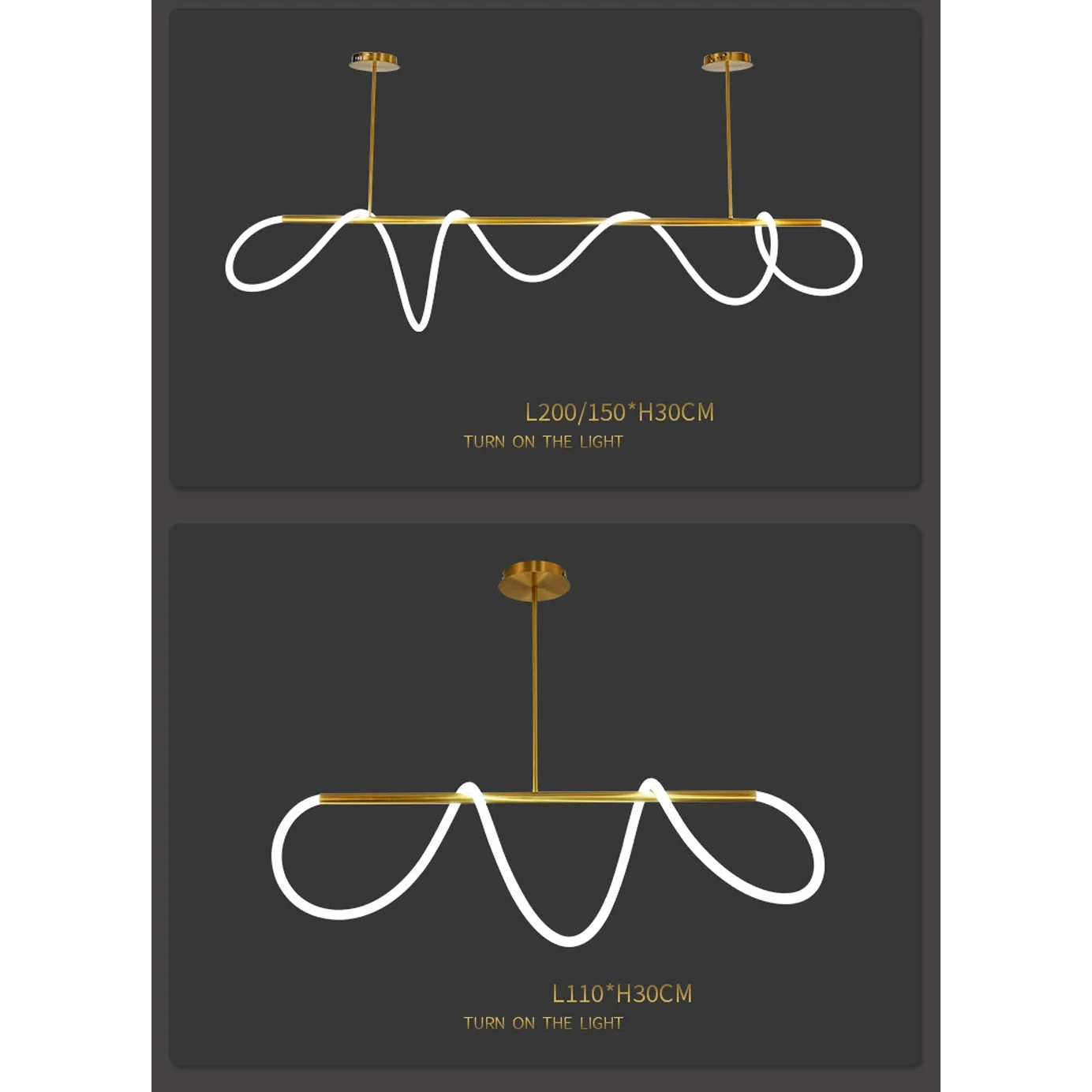 Luke Linear Ceiling Lamp | Silicone Flexible Led Pendant Light | Modern Dining Room