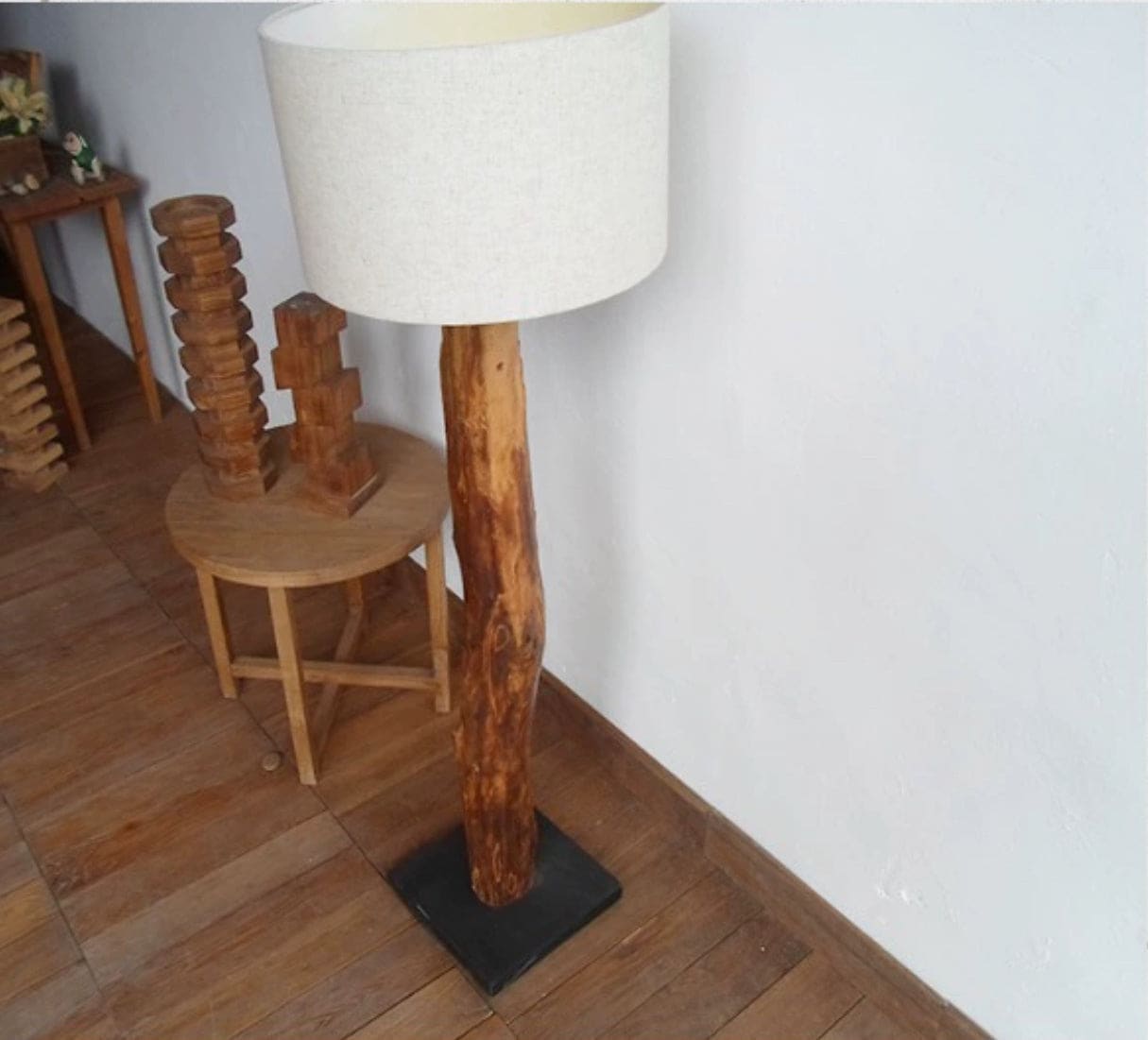 Shop for Floor Lamps - Ecofriendly - Wood Base & Fabric Lampshade