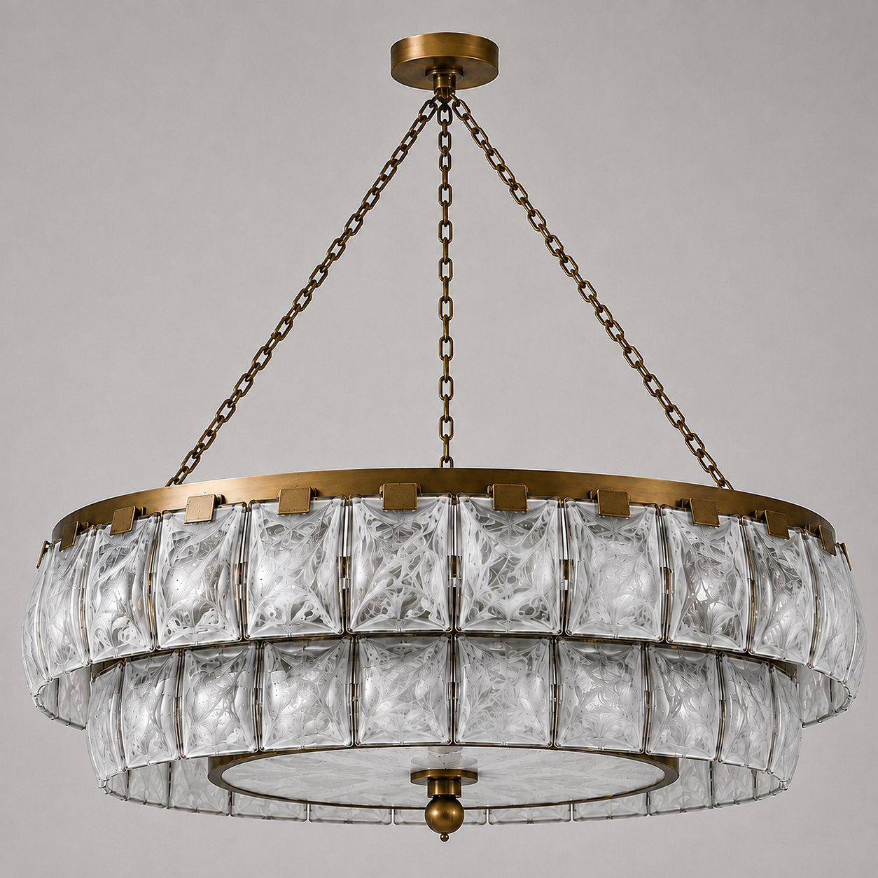THE HALO CHANDELIER | SWIRLED WHITE GLASS s & ANTIQUE BRASS