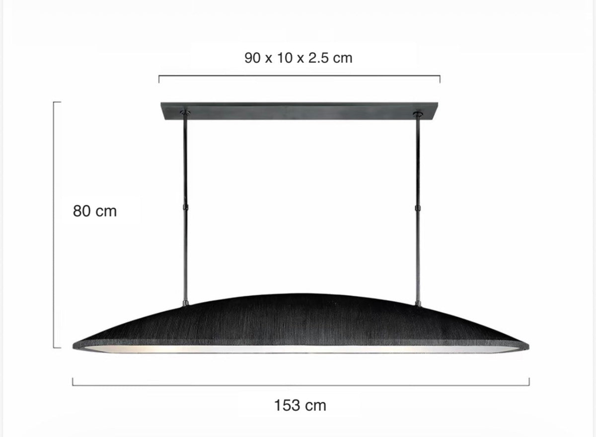 Brass Linear Pendant Light for Kitchen Island | Solid Oval Shade 47 or 60 Inch 4 6 Lights Casalola Luxury Lamps