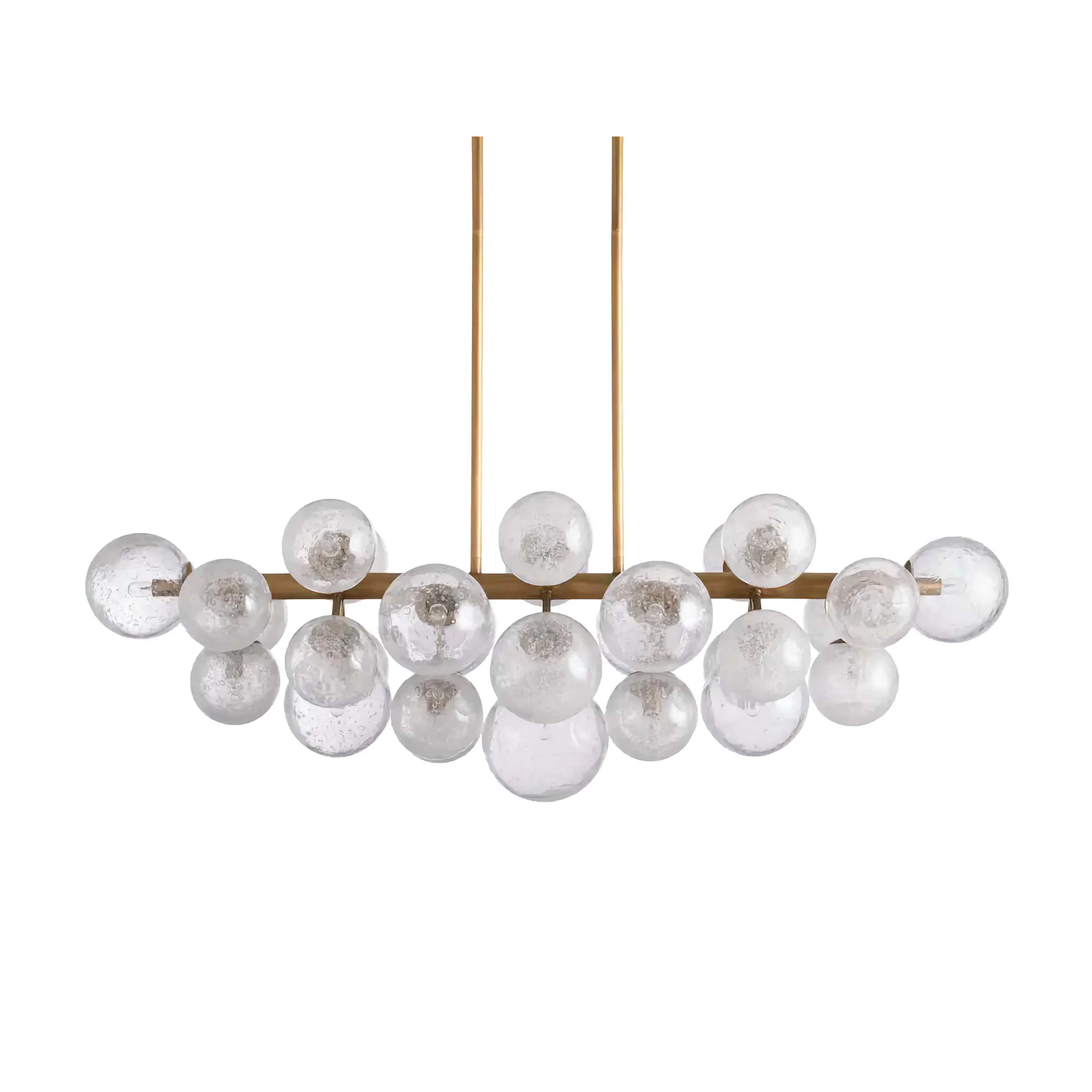 Limited Edition Bubble Chandelier - Kitchen Island Chandelier Brass Glass – Linear Organic Led Pendant Casalolalights