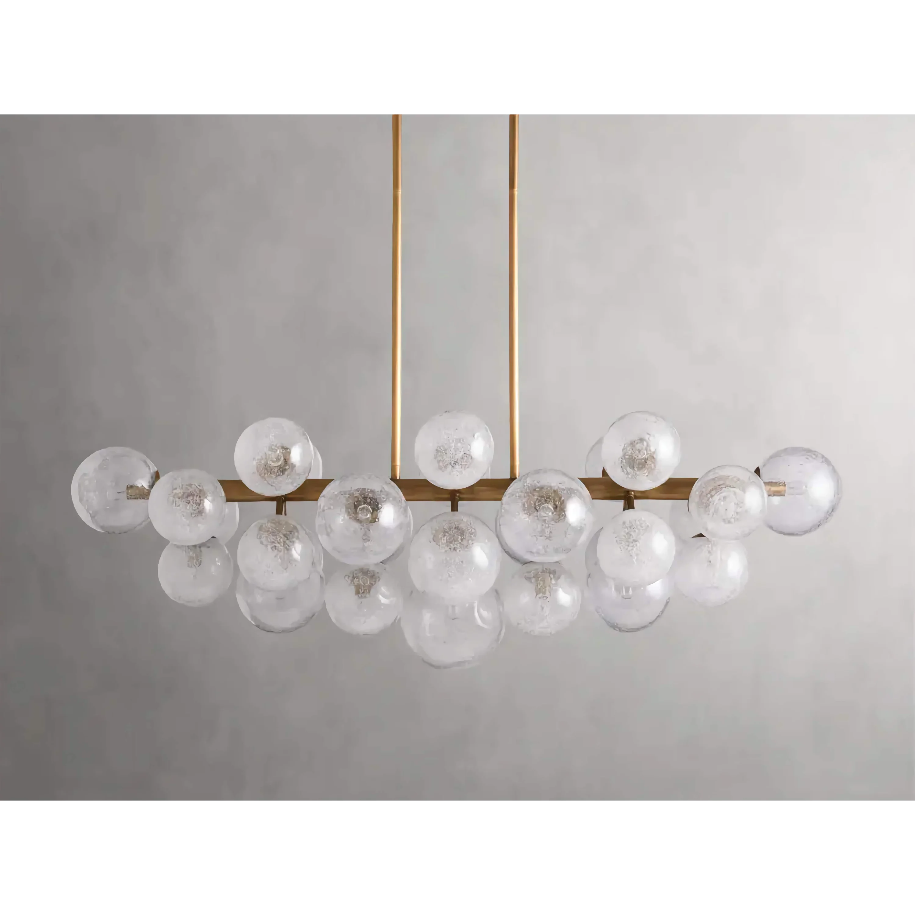 Limited Edition Bubble Chandelier - Kitchen Island Chandelier Brass Glass – Linear Organic Led Pendant Casalolalights