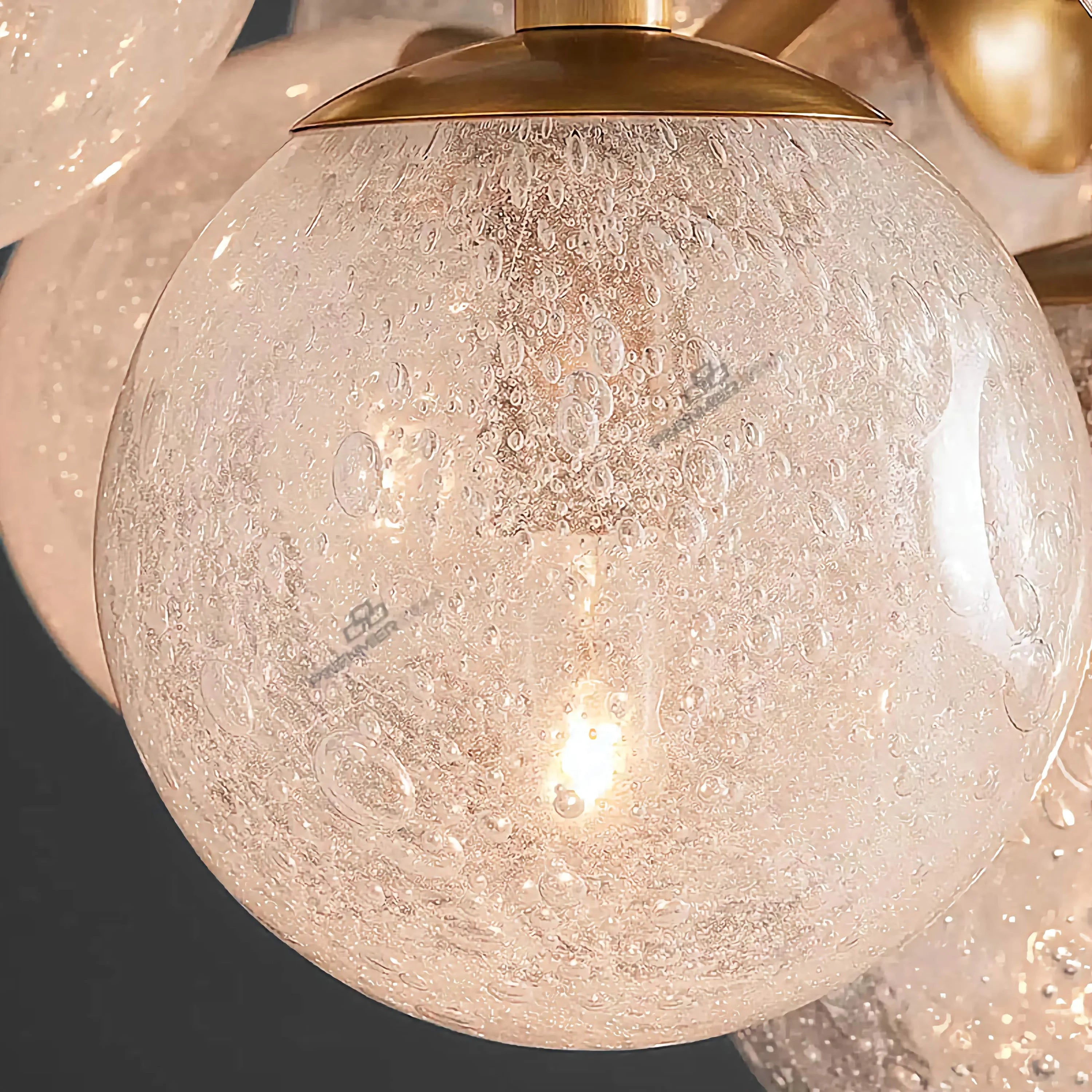 Limited Edition Bubble Chandelier - Kitchen Island Chandelier Brass Glass – Linear Organic Led Pendant Casalolalights