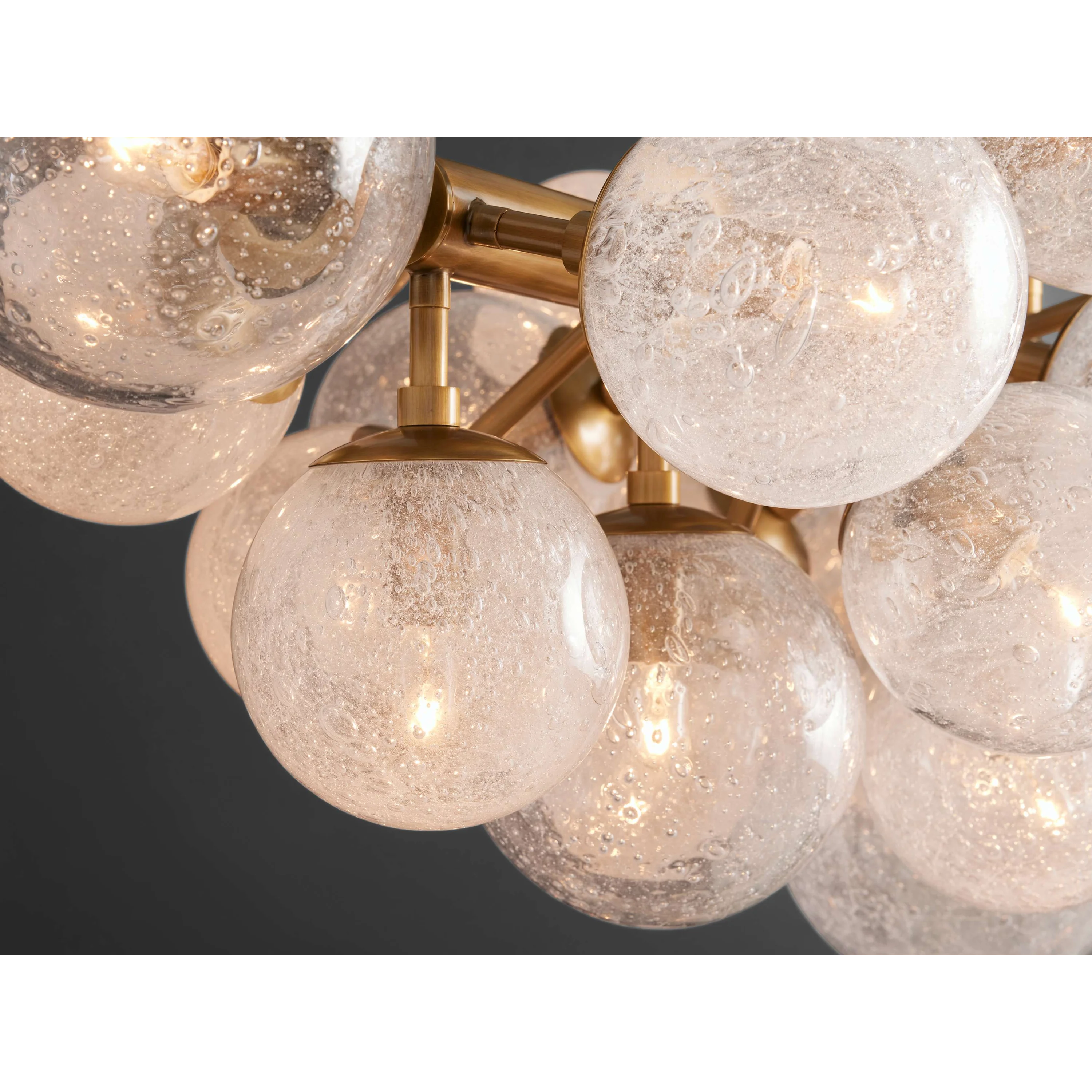 Limited Edition Bubble Chandelier - Kitchen Island Chandelier Brass Glass – Linear Organic Led Pendant Casalolalights