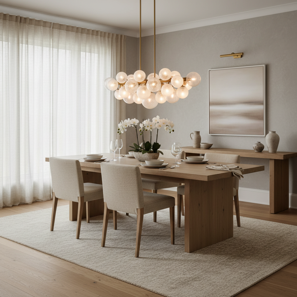 Limited Edition Bubble Chandelier - Kitchen Island Chandelier Brass Glass – Linear Organic Led Pendant Casalolalights