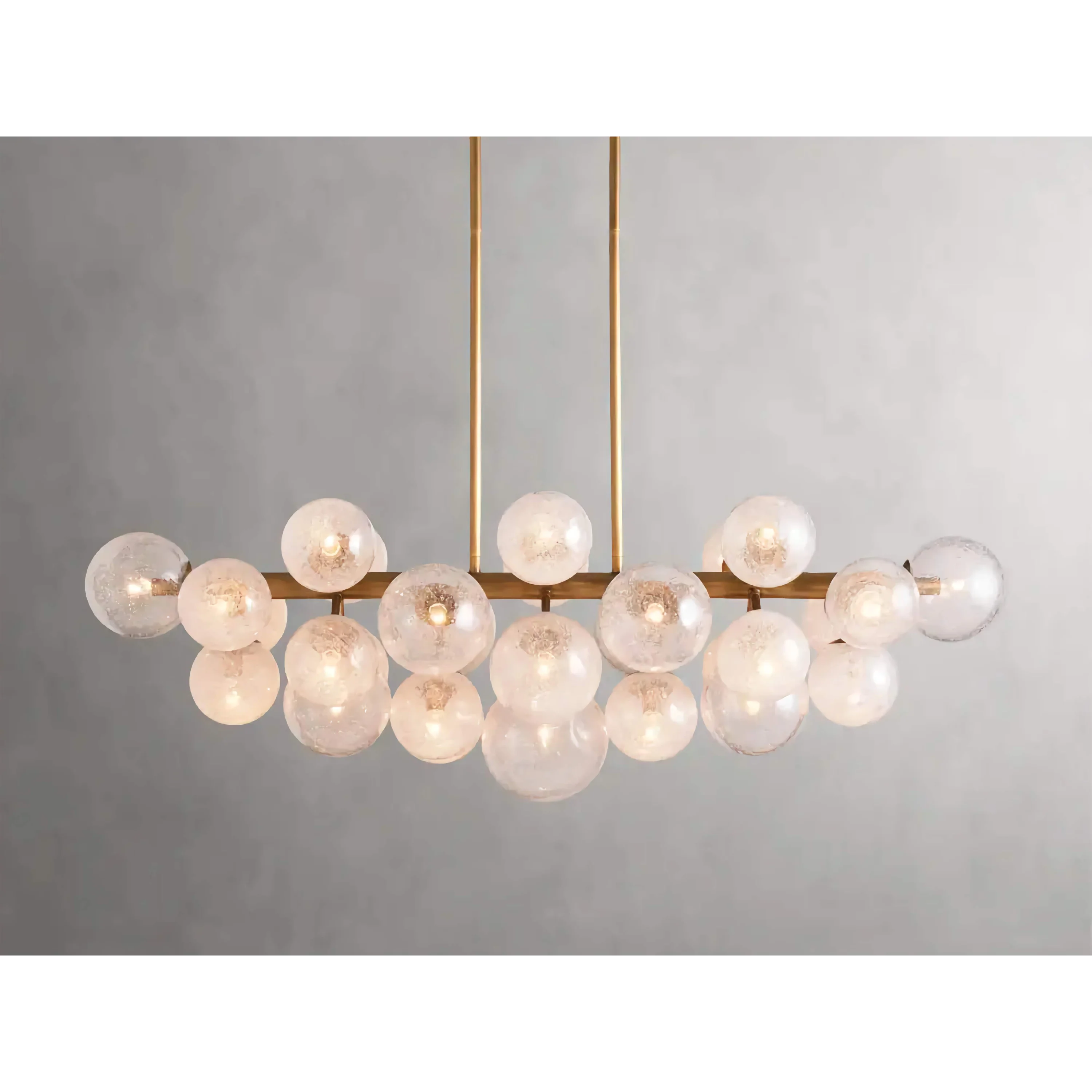 Limited Edition Bubble Chandelier - Kitchen Island Chandelier Brass Glass – Linear Organic Led Pendant Casalolalights