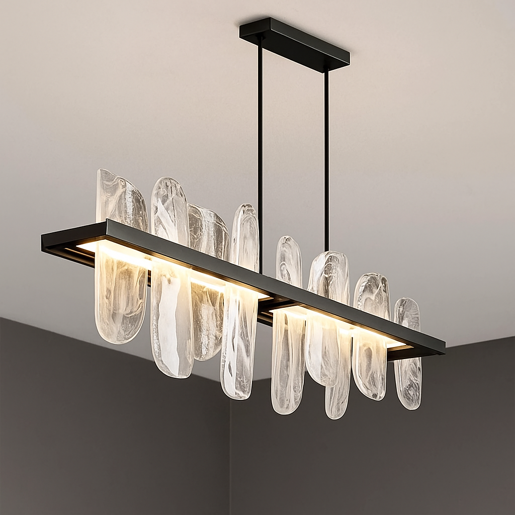 LINEAR GLASS CHANDELIER | CLPJS025L - Chandeliers