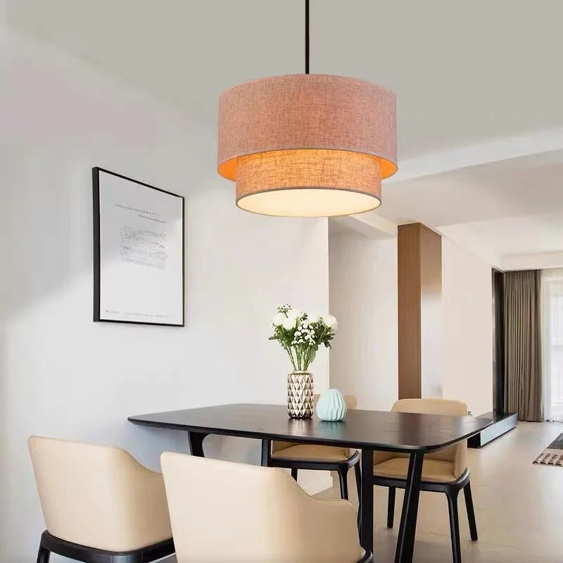 Pendant Lights Linen Black White Lampshade