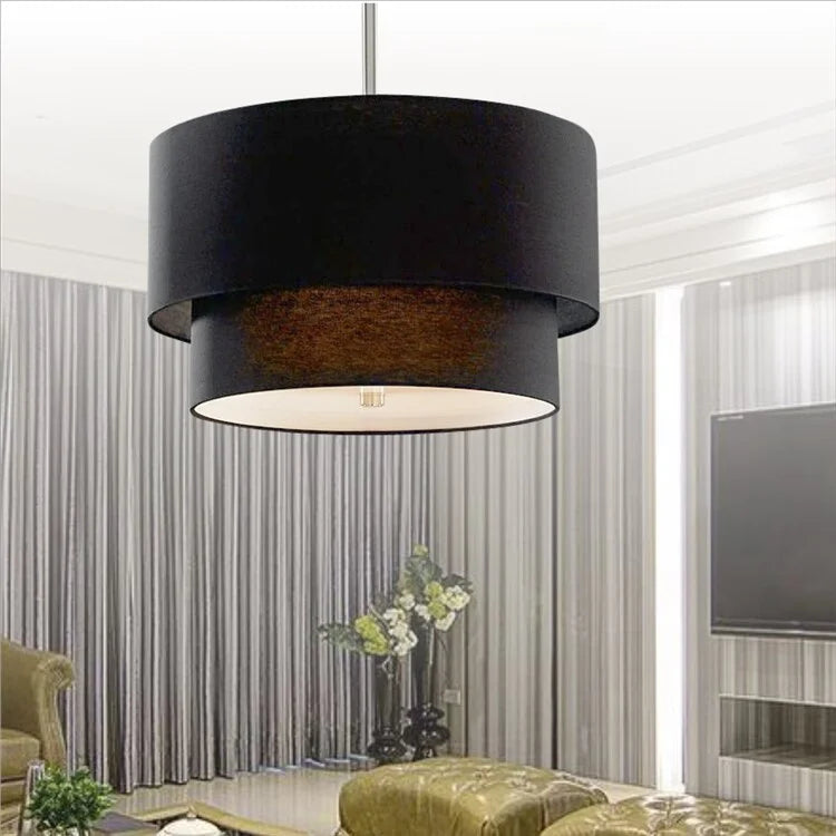 Pendant Lights Linen Black White Lampshade