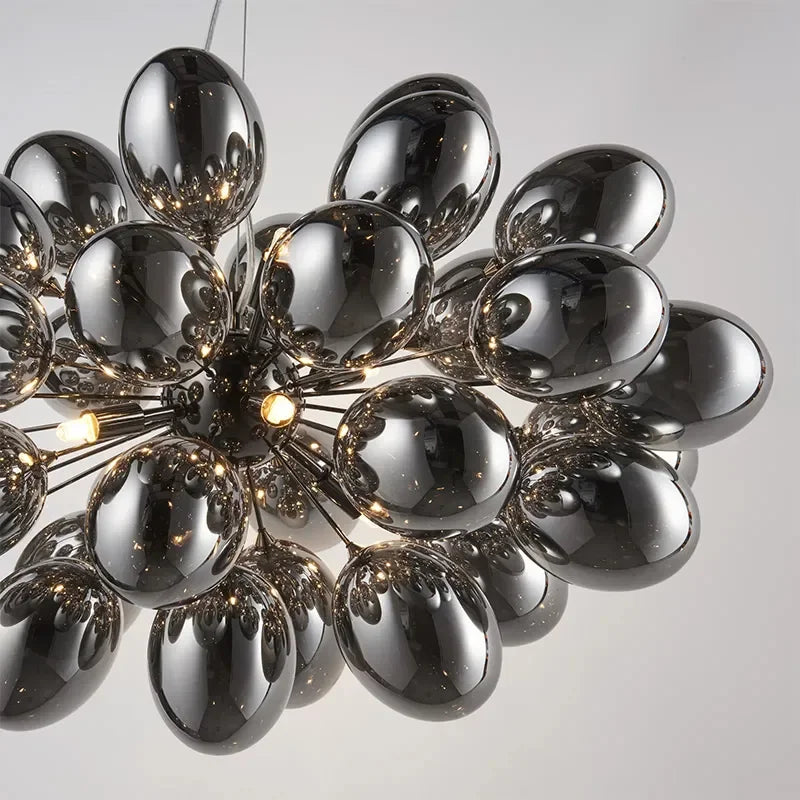 Black Art Deco Glass Globe Chandelier – Modern Chrome Bubble Pendant Light Casalolalights Luxury Lamps for Interior