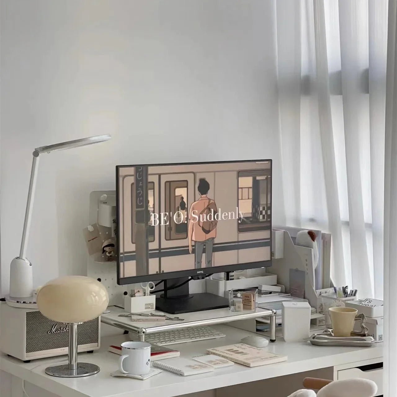 Modern Table Lamps| Glass Lampshade Stainless Steel Base