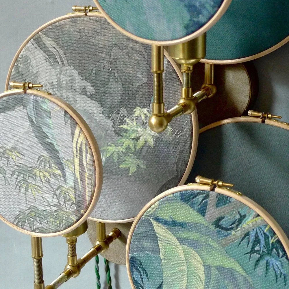 Solid Copper & Fabric Shade Wall Sconce | Bedside Reading Light 1 3 or 5 Part Composition Boho Casalola Lights Luxury