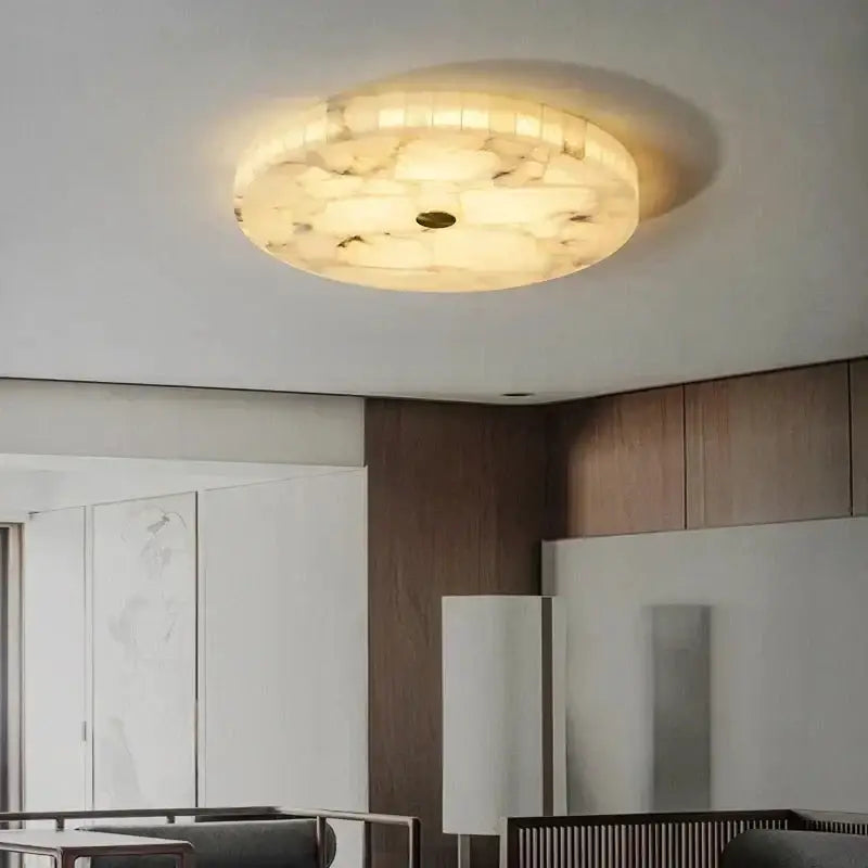 Luminous Marble Ceiling Light for Contemporary Living Room Bedroom - Flush Mounts