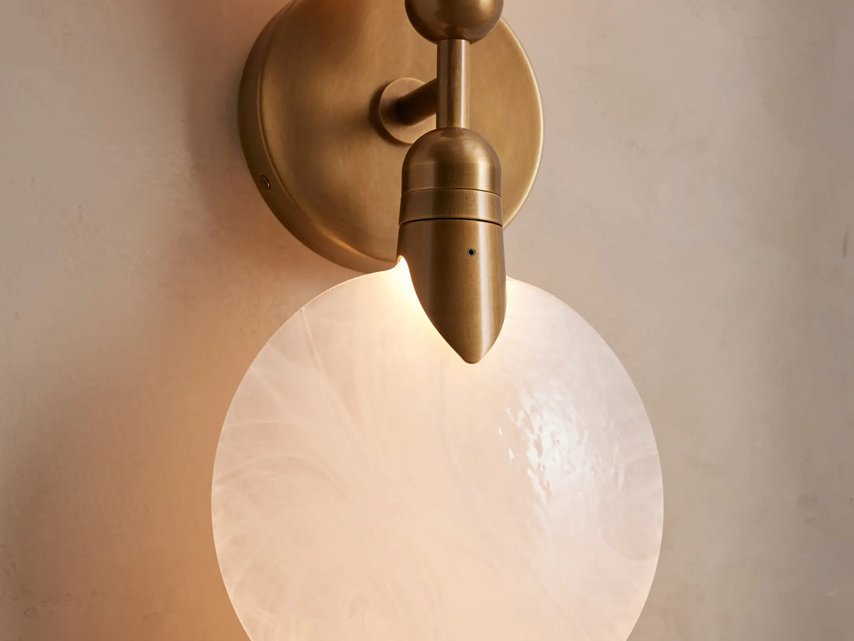 Brass & White Glass Double Wall Sconce | Luna Doppia Casalola Lights Luxury Lamps for Interior Designers
