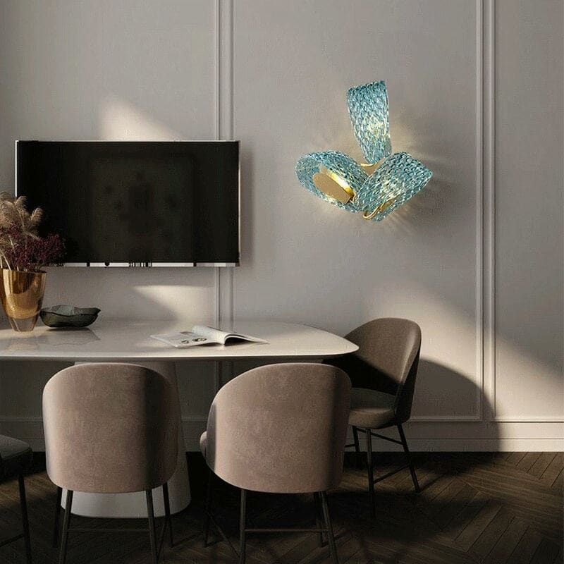 Blue Ribbon Crystal Wall Sconces | Luxury Lamps for Living Room Dining Hotel