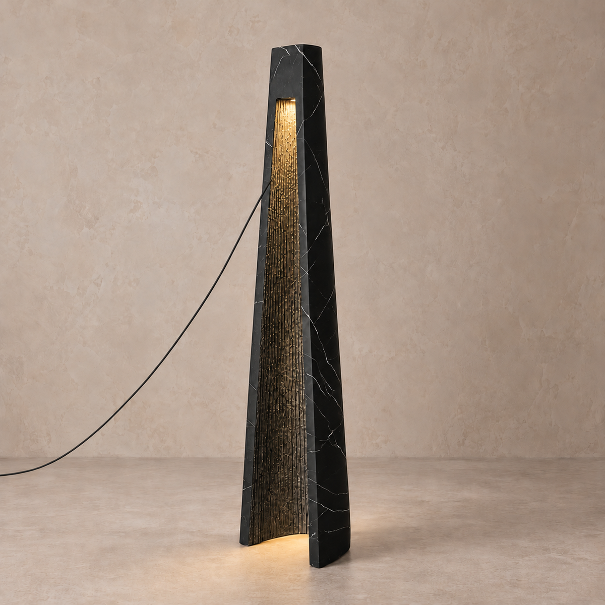 Maestà Nera illuminated from the top of its textured front channel.