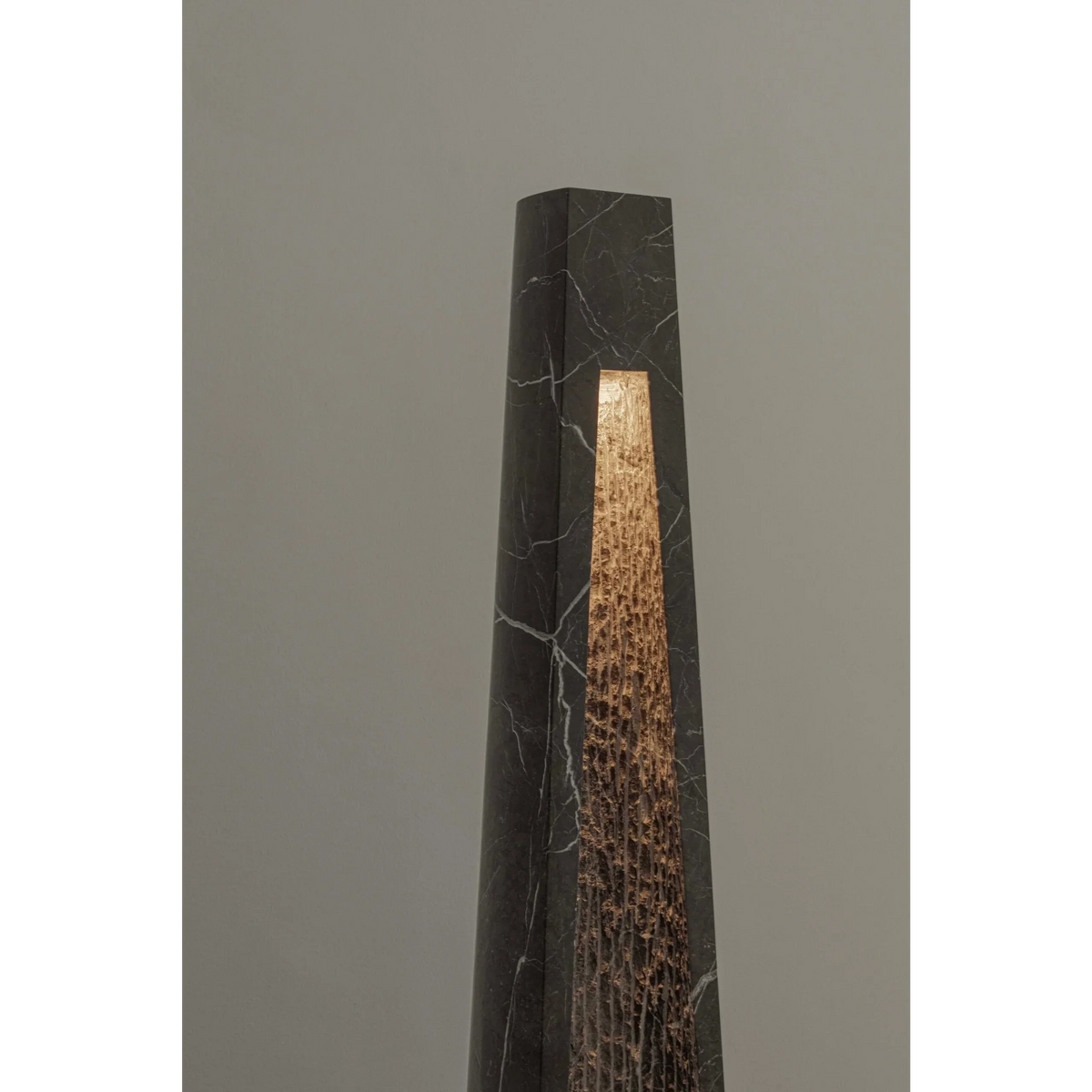 Black Marble-look Column Floor Lamp | Slim 32cm Profile 165cm Tall Integrated Led Minimalist Casalola Lights Luxury