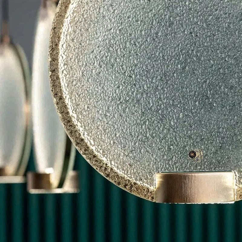 Mansiero Green Brass Glass Pendant Lighting for Dining Room Kitchen Living - Lamps