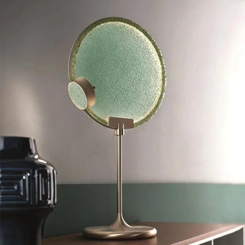 Mansiero Green Brass Glass Table Lamp for Bedroom Living Room