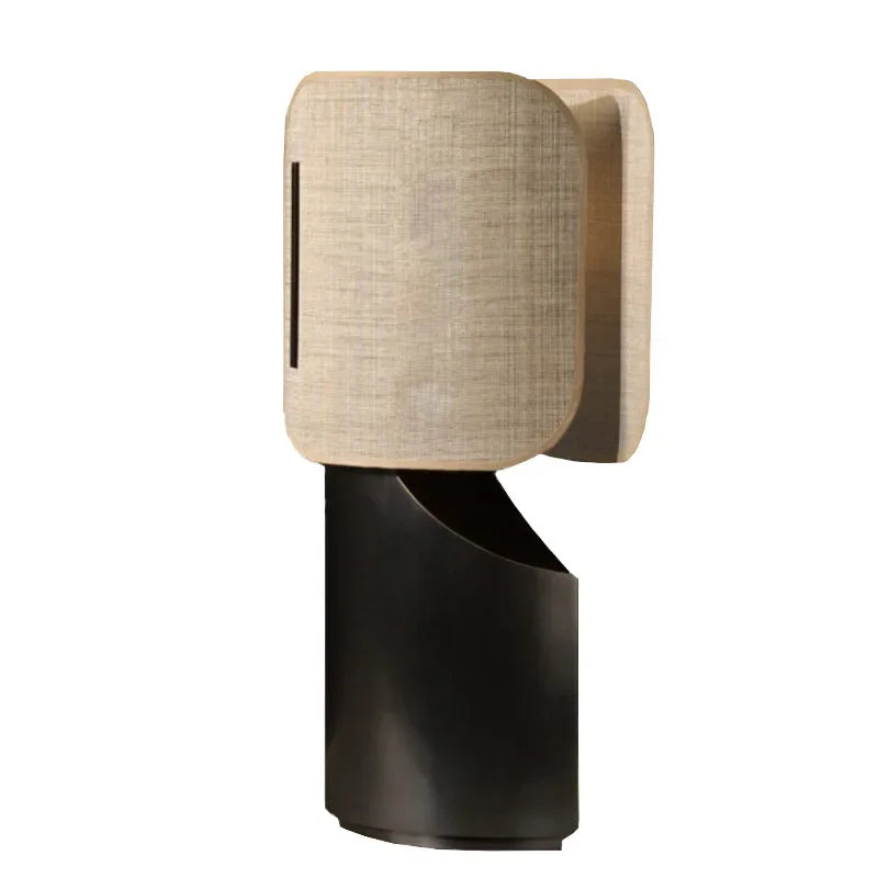 Maraki Linen Table Lamp Japandi Bedside Lighting Natural Material
