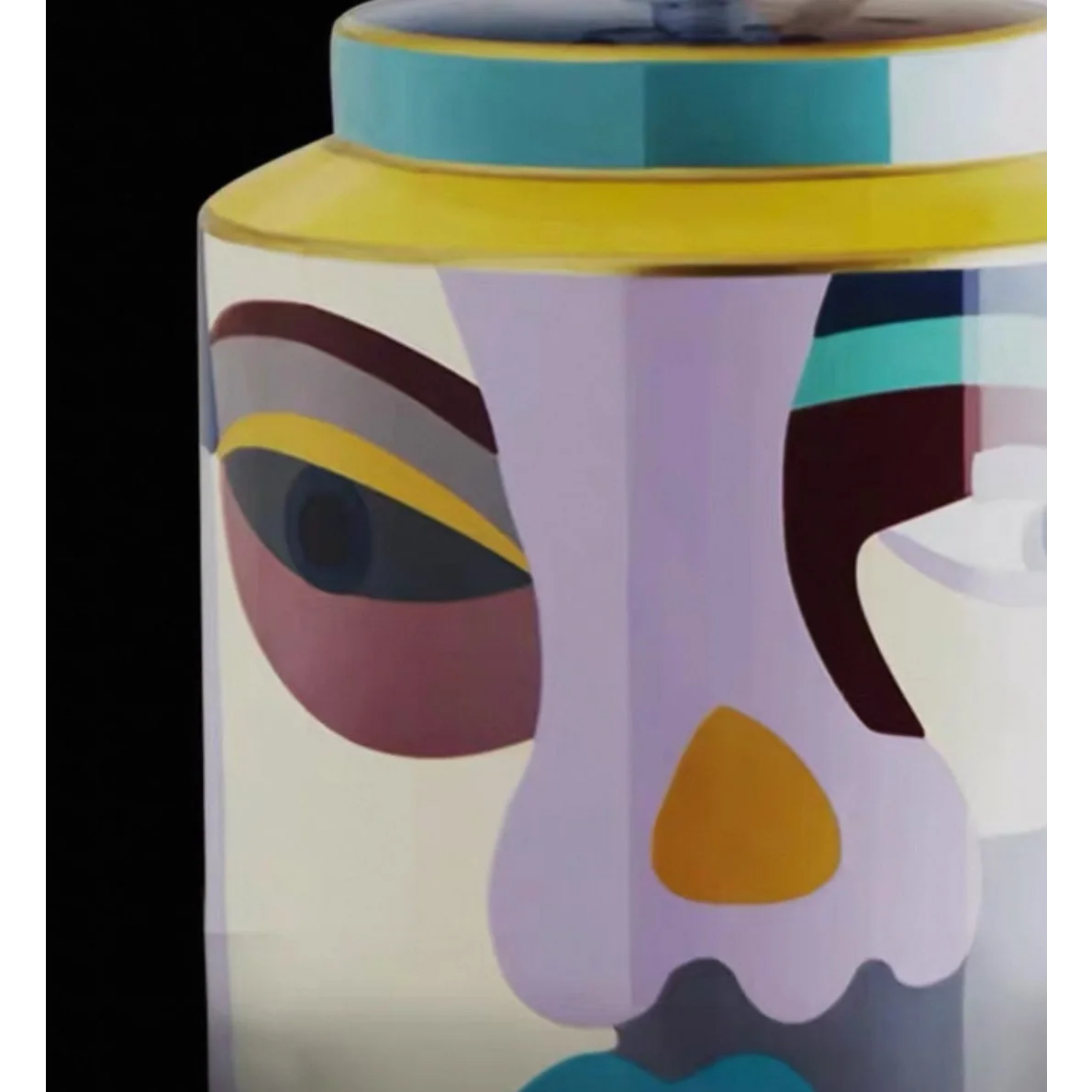 Abstract Art Table Lamp – Hand Painted Ceramic Base Bold Accent Lighting for Living Rooms & Bedrooms