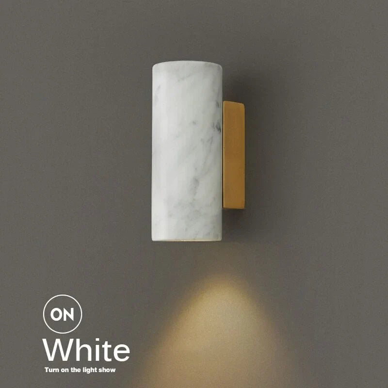 Small Genuine Marble Block Wall Sconce | Low Profile Bedside Reading Light 6 Colors/shapes 2700k Casalola Lights Luxury